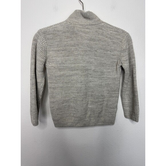 H&M Kids 5T Half Zip Cable Knit Sweater Gray Mock Neck Long Sleeve Cotton - Picture 6 of 9